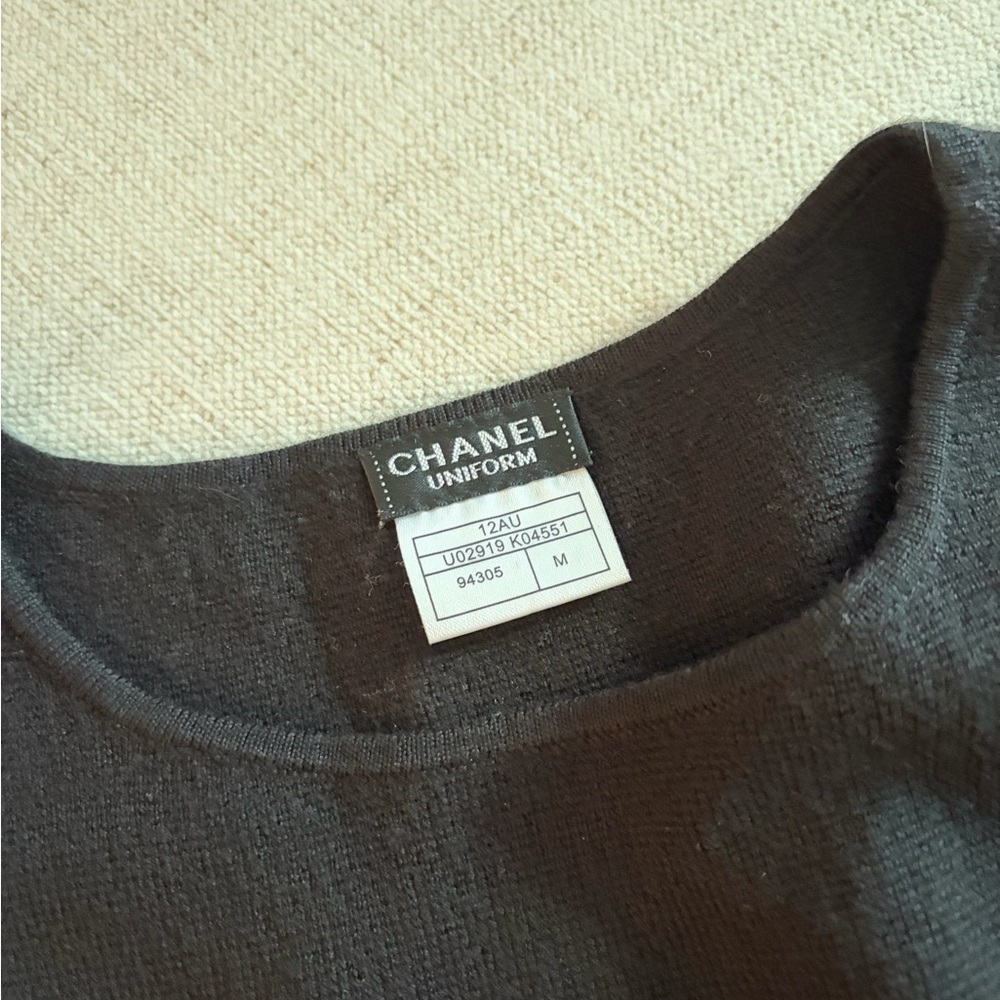 CHANEL Uniform Black Wool Sweater – Size M (Vintage, Milan Find) - Picture 3 of 6